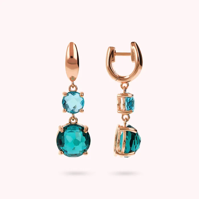 Earrings Bronzallure Orecchini Pendenti con Prisma Gem Tonde Graduate