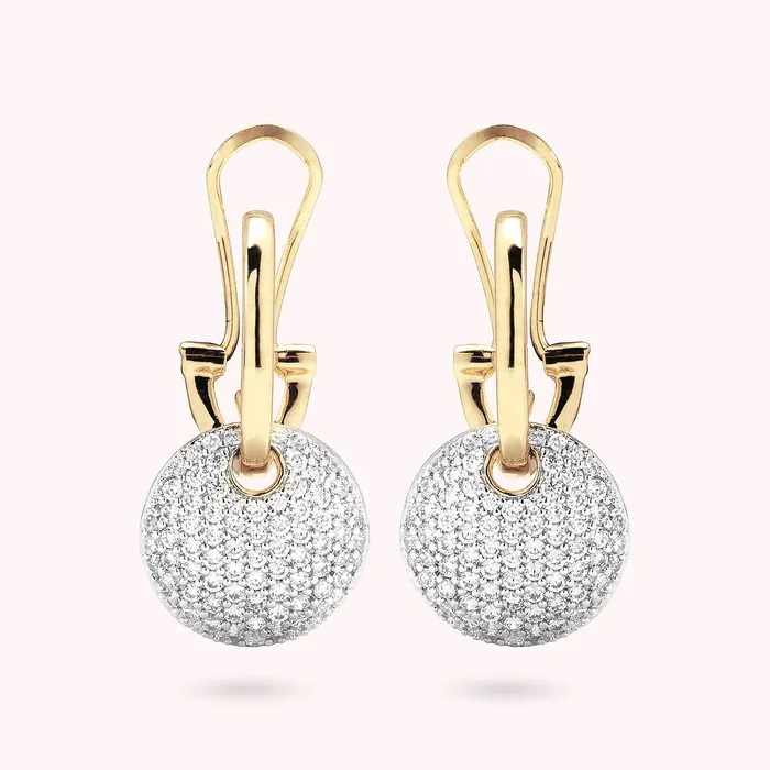 Earrings Bronzallure Orecchini Pendenti Golden con Tondo Pav in Cubic Zirconia Earrings Bronzallure Orecchini Pendenti Golden con Tondo Pav in Cubic Zirconia