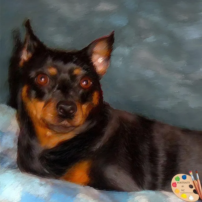 Earrings Brown Chihuahua Dog Digital Portrait Portraits by NC