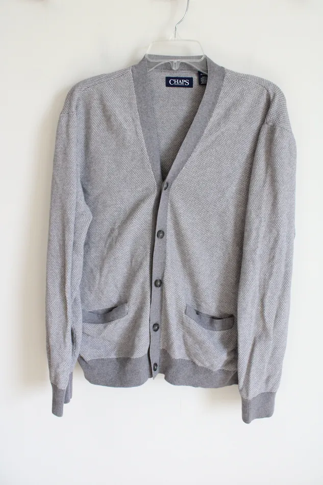 Earrings Chaps Chaps Gray Knit Cardigan XL