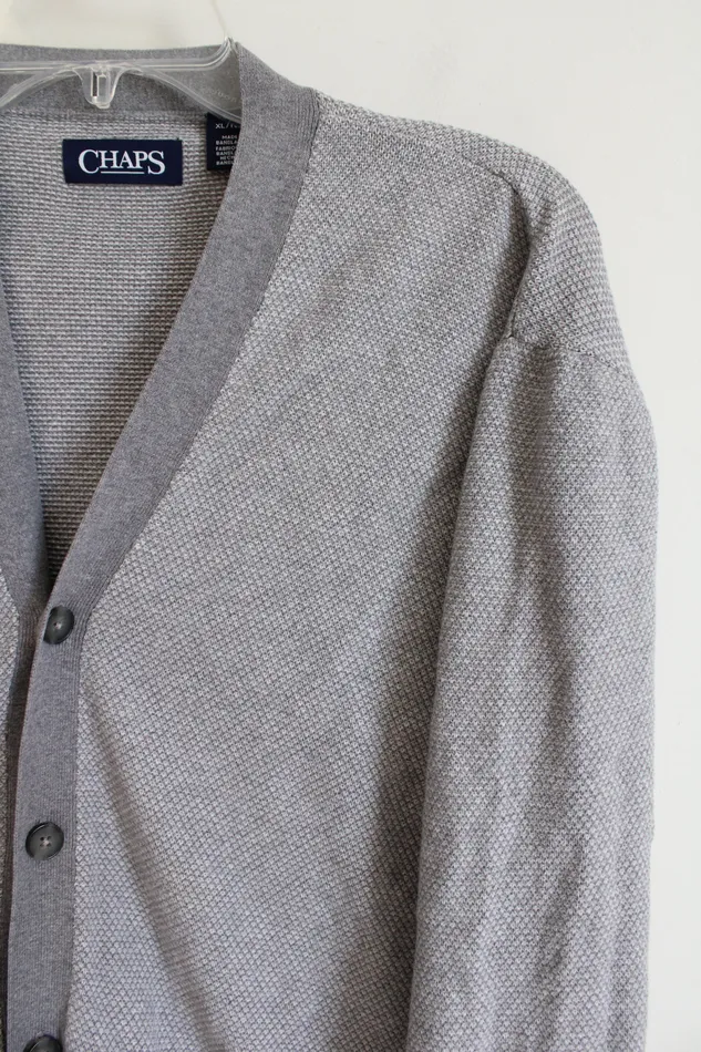 Earrings Chaps Chaps Gray Knit Cardigan XL