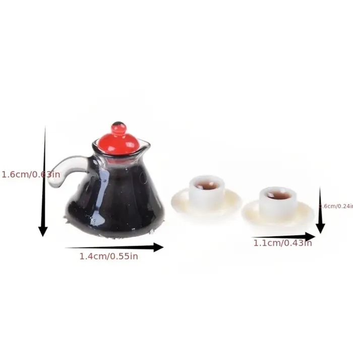 Earrings CJ Miniature Espresso Coffee Pot and Cups Set 112 Scale Dollhouse Kitchen Accessory