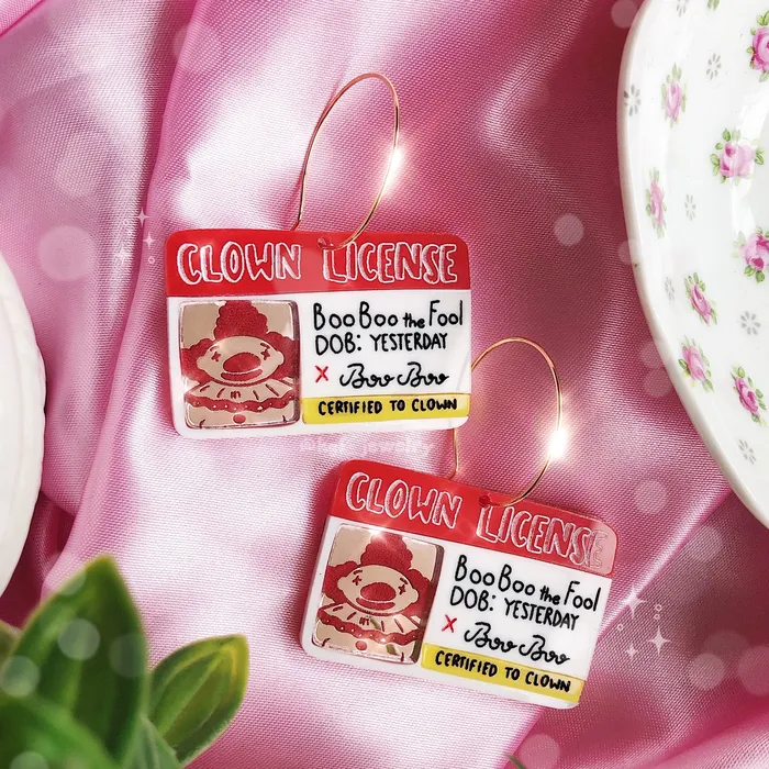 Earrings Clown License Acrylic Earrings Keychains Pins KGF Jewelry