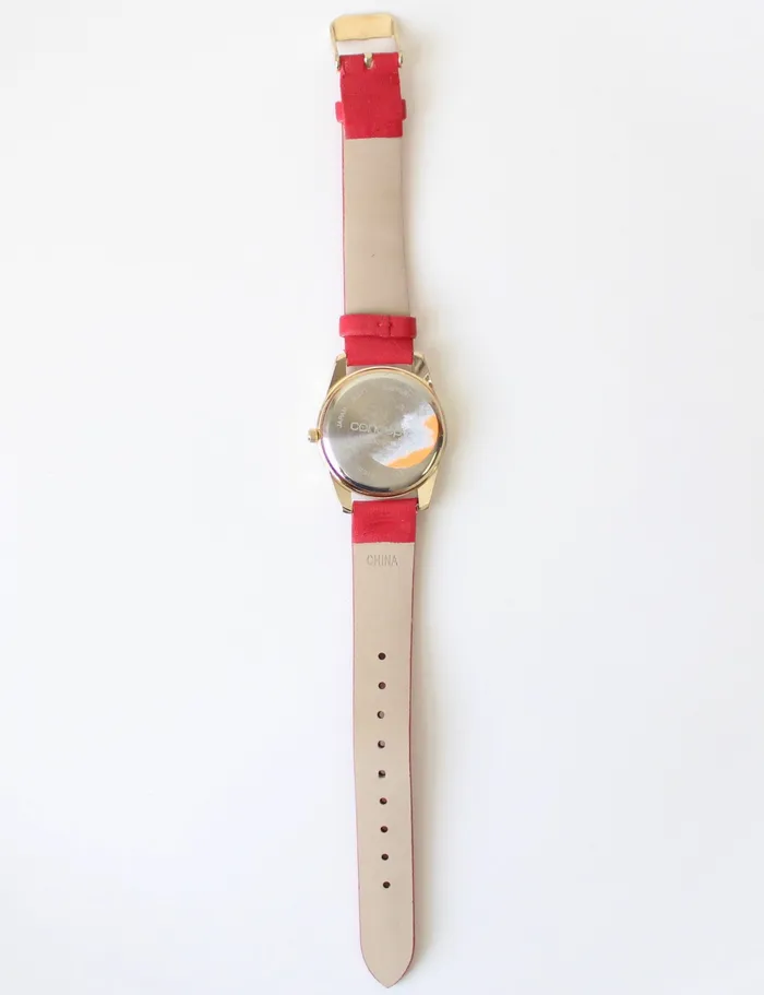 Earrings Concept Concept Santa Clause Red Strap Watch