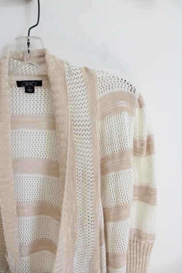 Earrings Deb Deb Tan Cream Crocheted Cardigan S