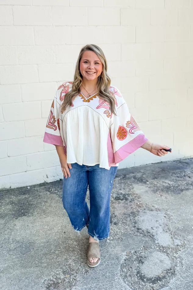Earrings Easel Got Your Love Embroidered Top