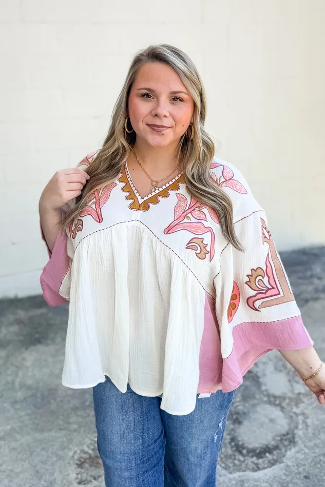 Earrings Easel Got Your Love Embroidered Top