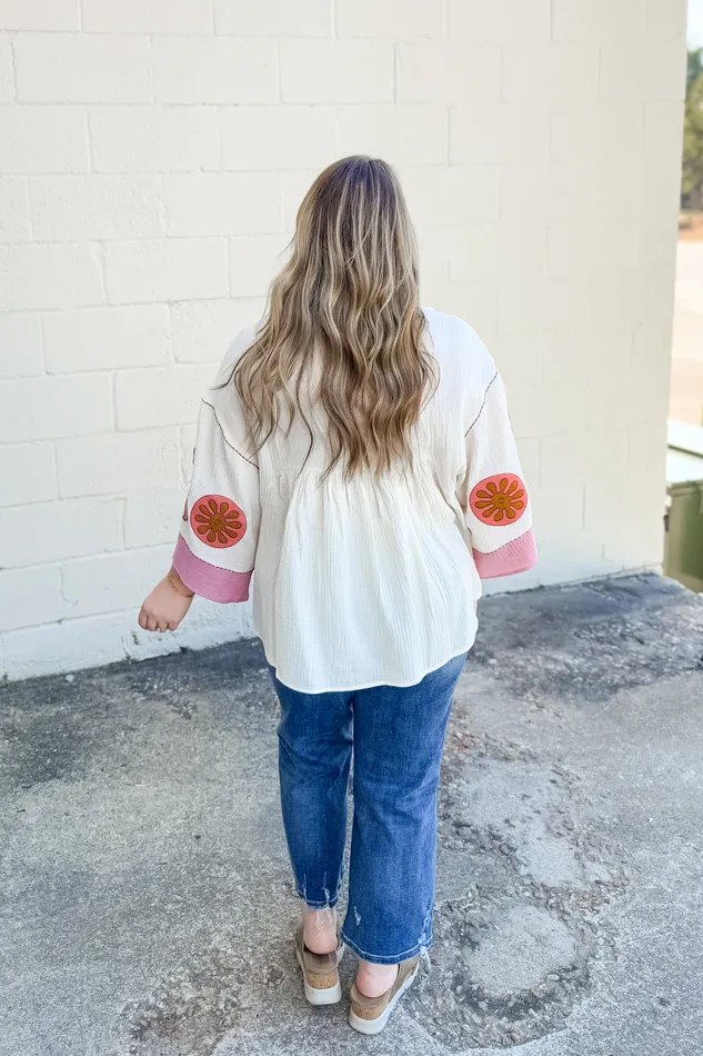 Earrings Easel Got Your Love Embroidered Top
