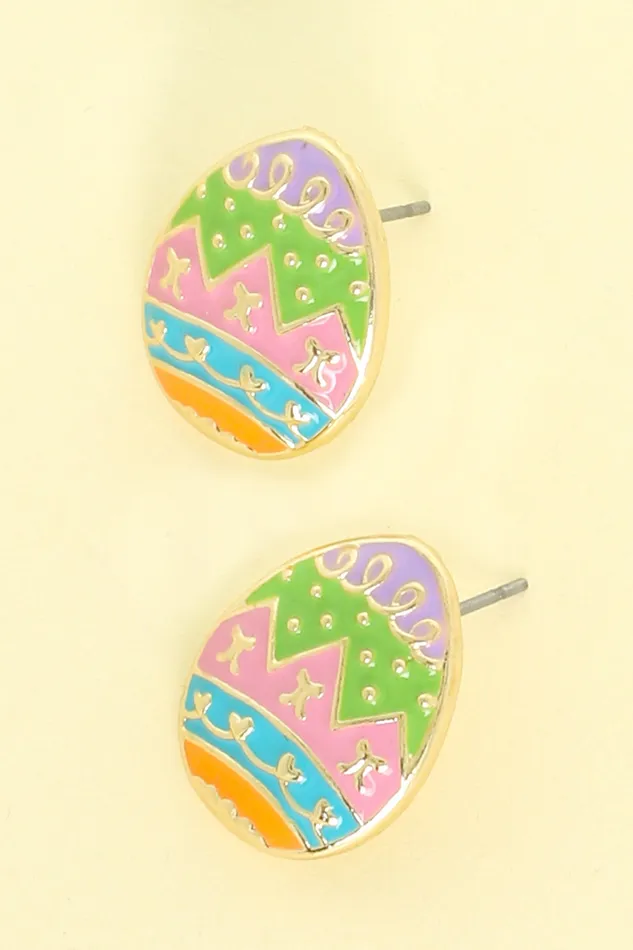 Earrings EASTER EGG ENAMEL COATED POST STUD EARRINGS Something Special LA