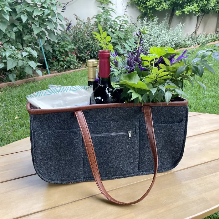 Earrings ECOGEM Velt Picnic Bag Charcoal