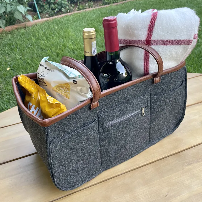 Earrings ECOGEM Velt Picnic Bag Charcoal