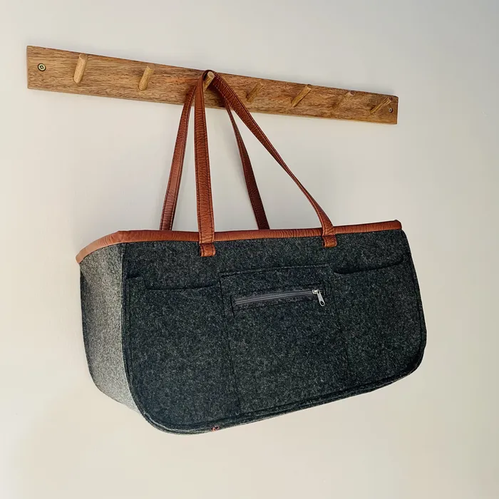 Earrings ECOGEM Velt Picnic Bag Charcoal
