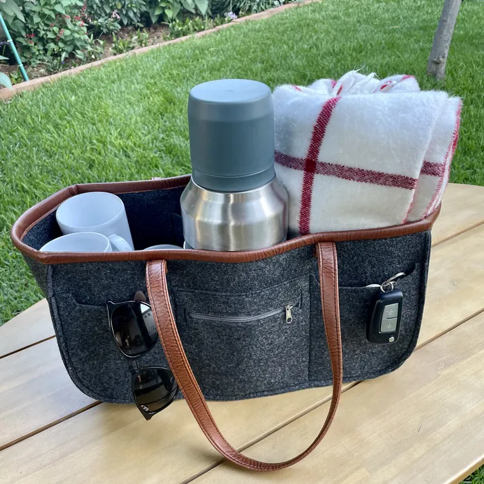 Earrings ECOGEM Velt Picnic Bag Charcoal