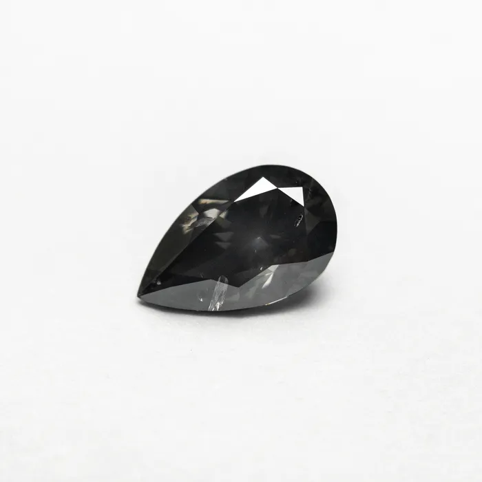 Earrings Fancy Dark Grey Brilliant Diamond 103ct Pear Misfit Diamonds