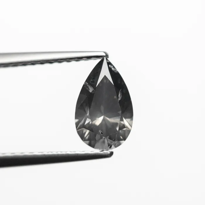 Earrings Fancy Dark Grey Brilliant Diamond 103ct Pear Misfit Diamonds