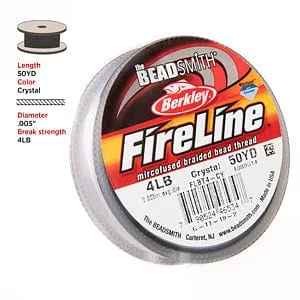 Earrings Fireline Thread 4 Lb Crystal 50yd 0005 in012 mm Peppy Beads