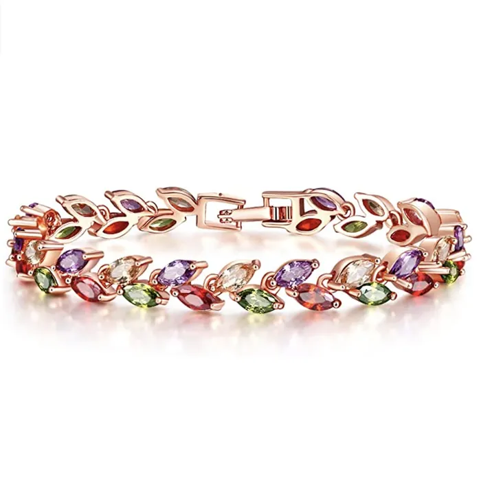 Earrings Gold Shield Pulseras para Mujer con Zirconia de Colores