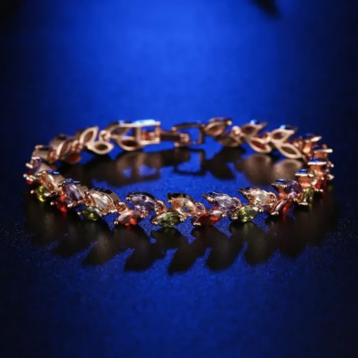 Earrings Gold Shield Pulseras para Mujer con Zirconia de Colores