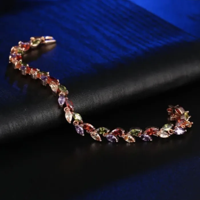 Earrings Gold Shield Pulseras para Mujer con Zirconia de Colores