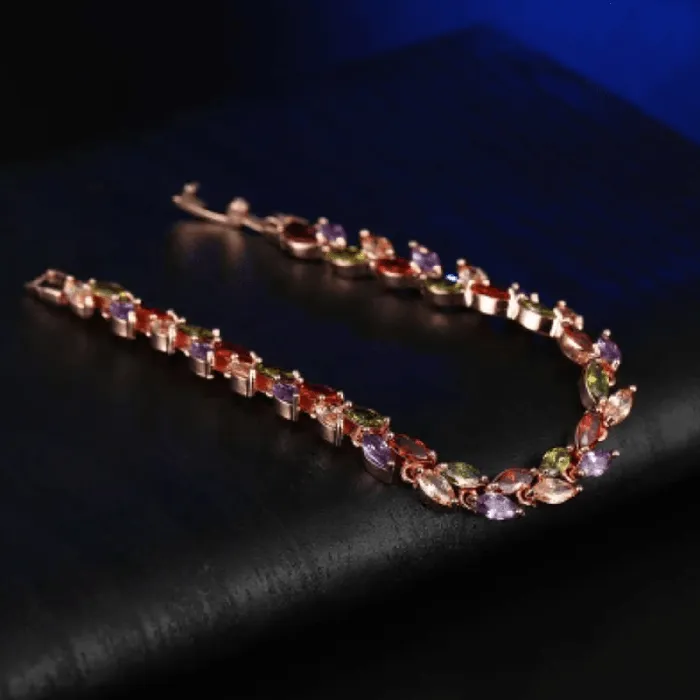 Earrings Gold Shield Pulseras para Mujer con Zirconia de Colores