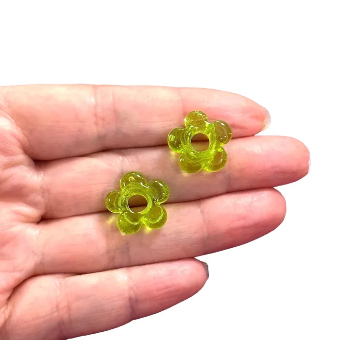 Earrings Hand Made Murano Glass Flower Charms With 5mm Holes 2 pcs in a pack Peppy Beads Earrings Hand Made Murano Glass Flower Charms With 5mm Holes 2 pcs in a pack Peppy Beads