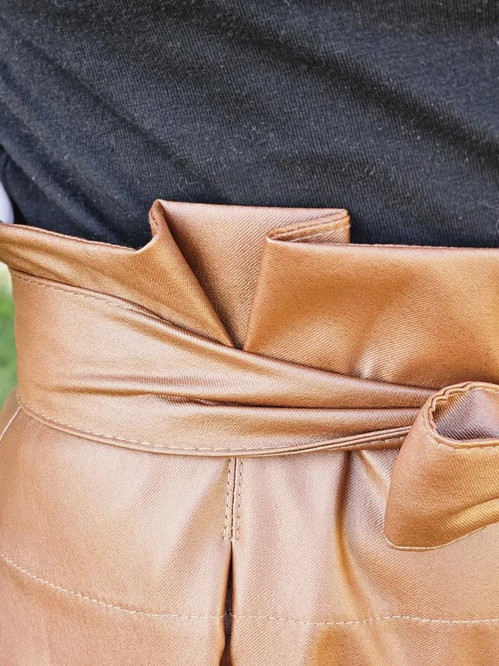 Earrings High Waist Pleather Skirt ZETSKE