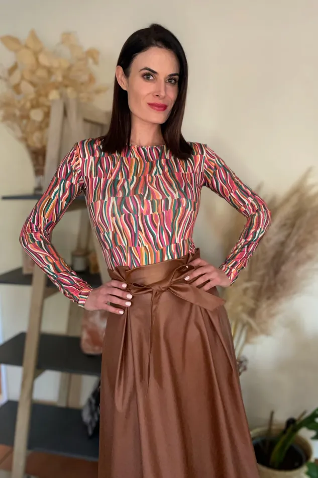 Earrings High Waist Pleather Skirt ZETSKE