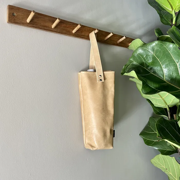 Earrings HJT Leather Wine Bag Tan Single