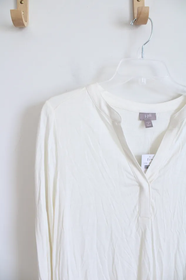 Earrings JJill NEW JJill Stretch Ivory Long Sleeved Tunic Top M