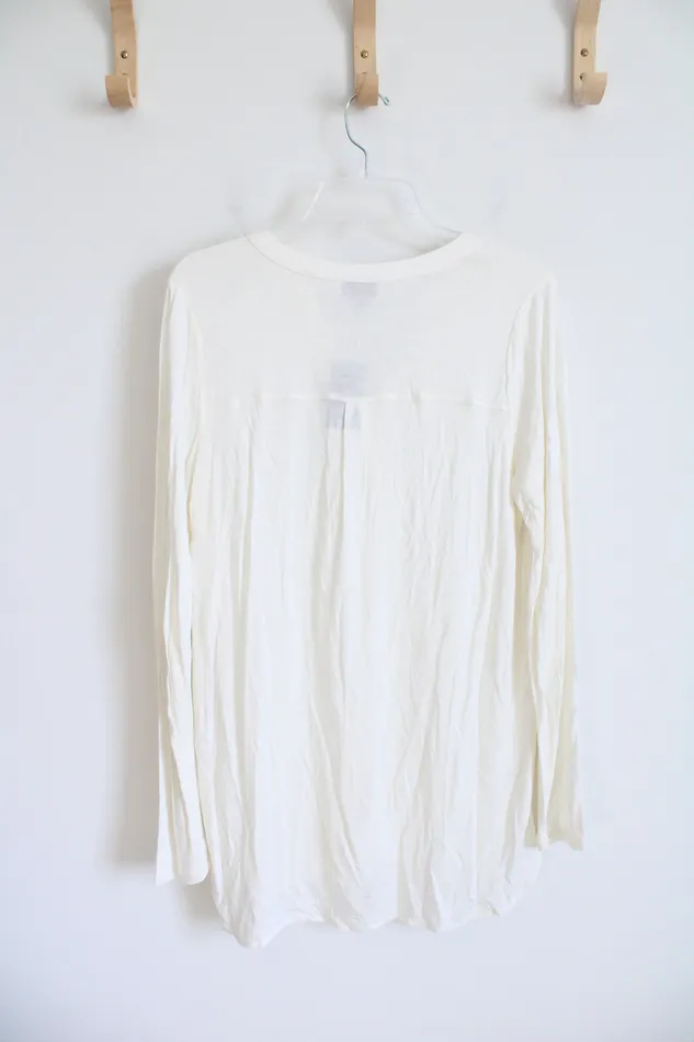 Earrings JJill NEW JJill Stretch Ivory Long Sleeved Tunic Top M