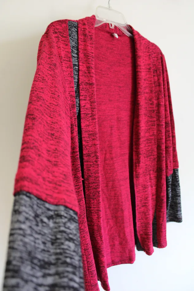 Earrings Jubilee Thrift Red Gray Color Blocked Cardigan S