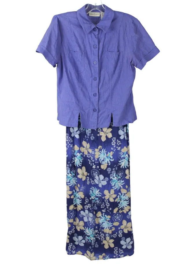 Earrings Jubilee Thrift Studio Ease Rayon Linen 2 Piece Dress Set 8 Petite
