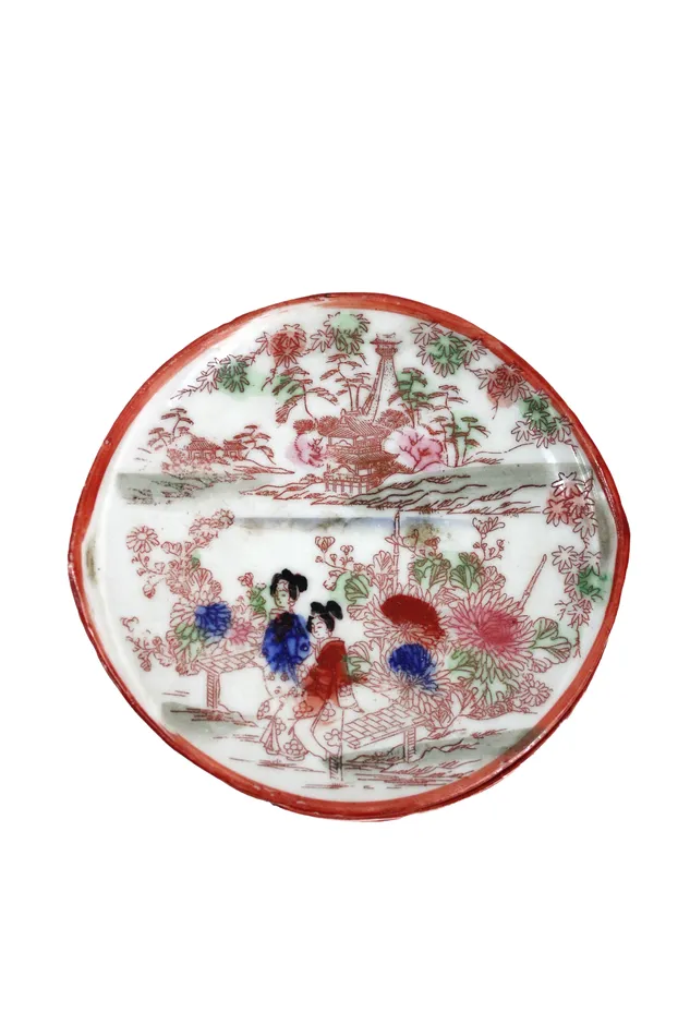 Earrings Jubilee Thrift Vintage Geisha Painted Mini Plates Set Of 3