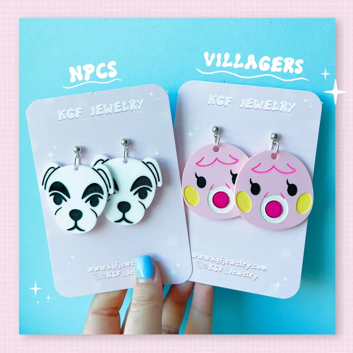 Earrings KGF Jewelry Custom Animal Crossing Acrylic Earrings PLEASE READ INSTRUCTIONS