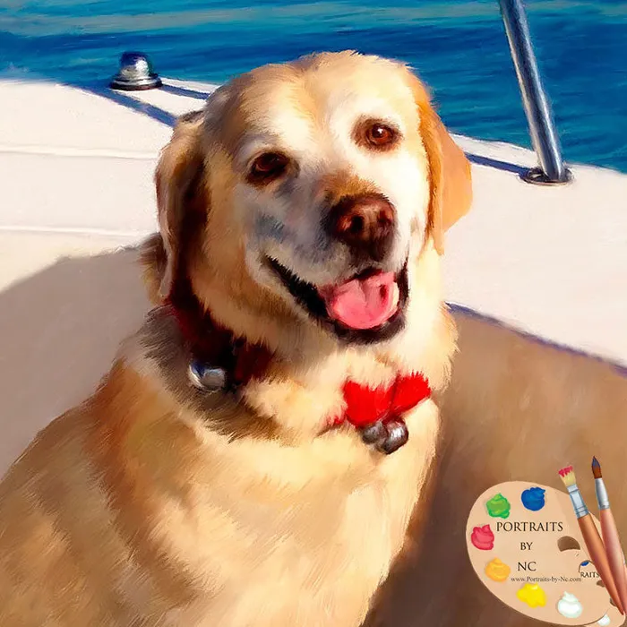 Earrings Labrador Dog Digital Portrait Portraits by NC