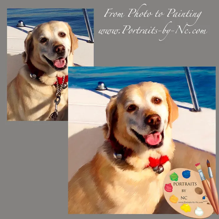 Earrings Labrador Dog Digital Portrait Portraits by NC