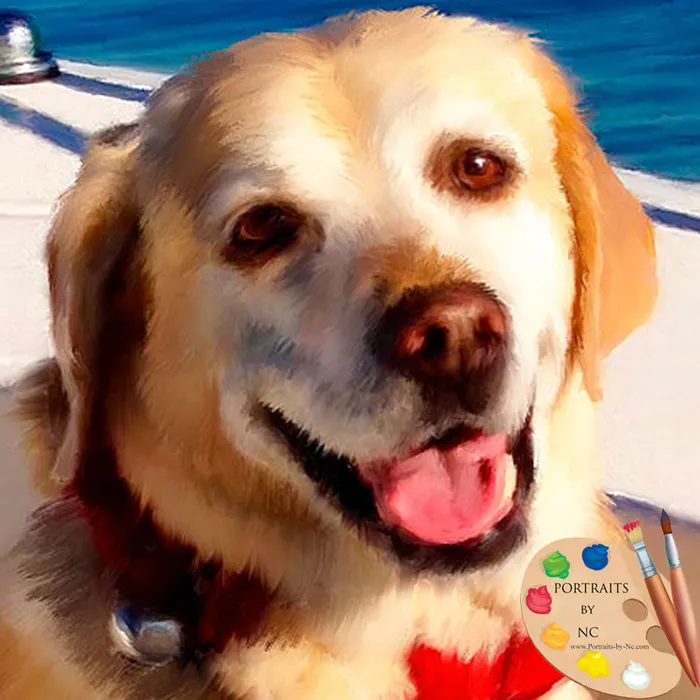 Earrings Labrador Dog Digital Portrait Portraits by NC