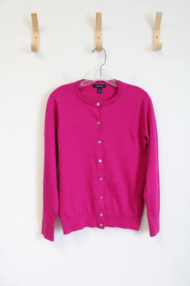 Earrings Lands End Lands End Pink Button Down Cardigan S