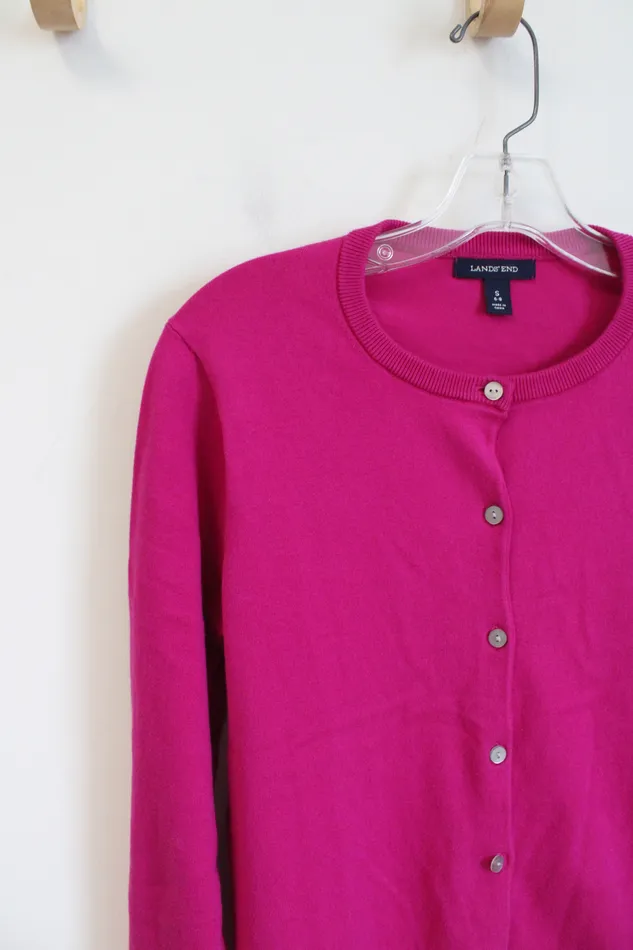 Earrings Lands End Lands End Pink Button Down Cardigan S