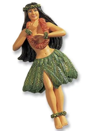 Earrings MADDENCORP HandPainted Hula Girl Refrigerator Magnet