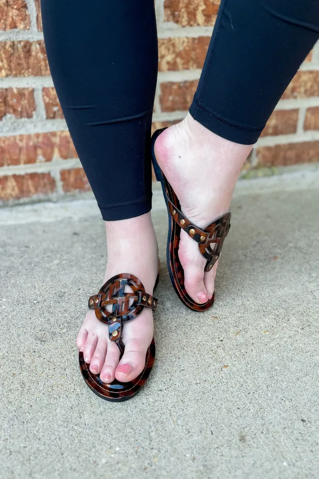 Earrings Madison Sandals Brown Leopard Olem