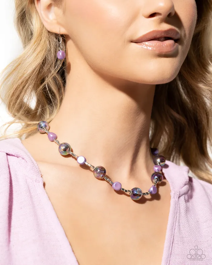 Earrings Malibu Makeover Purple Paparazzi Accessories