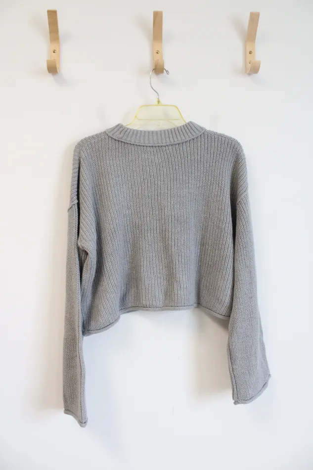 Earrings NEW Wild Fable Gray Cropped Sweater L Wild Fable