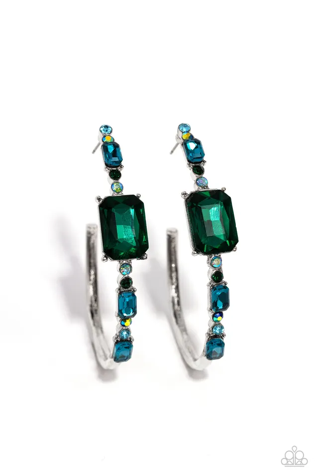 Earrings Paparazzi Accessories Elite Ensemble Green