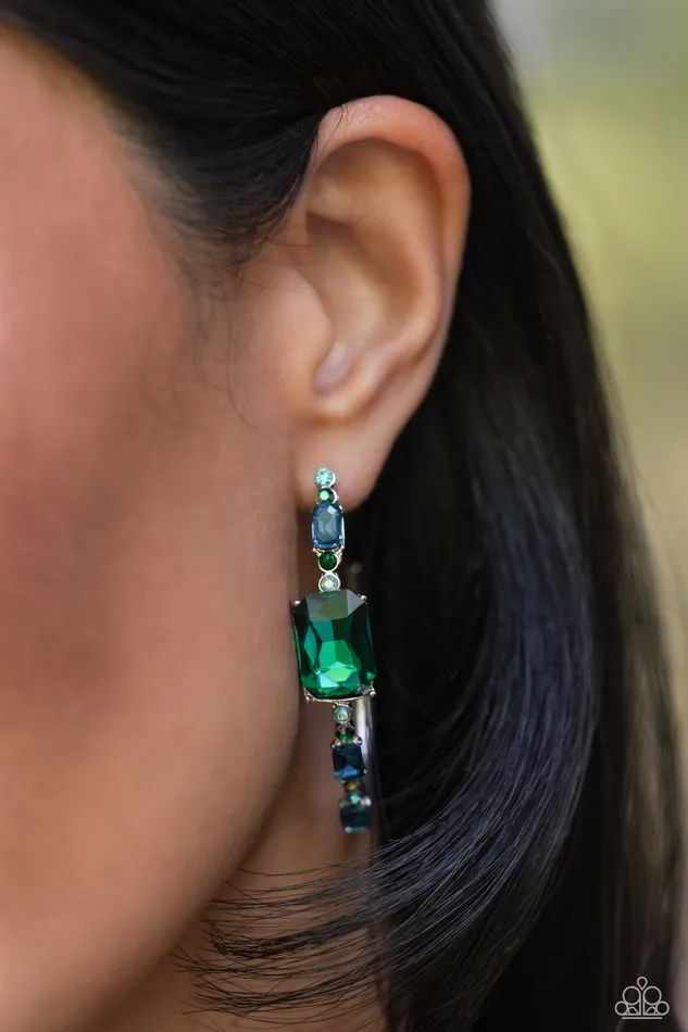 Earrings Paparazzi Accessories Elite Ensemble Green