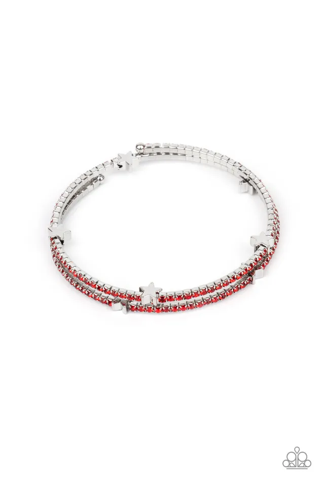 Earrings Paparazzi Accessories Let Freedom BLING Red