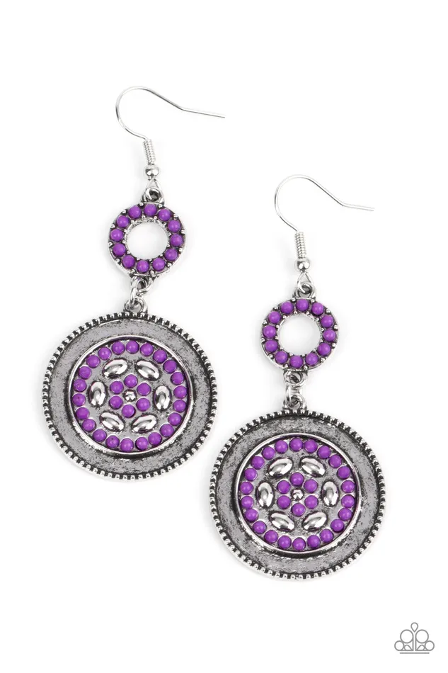Earrings Paparazzi Accessories Meadow Mantra Purple