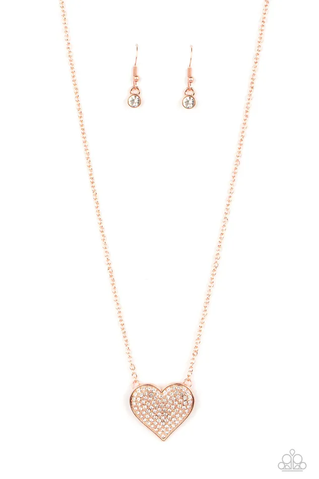 Earrings Paparazzi Accessories Spellbinding Sweetheart Copper