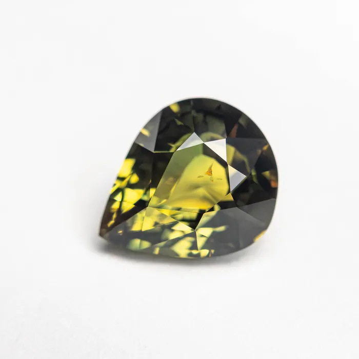 Earrings Parti TealYellow Brilliant Sapphire 210ct Pear Misfit Gems