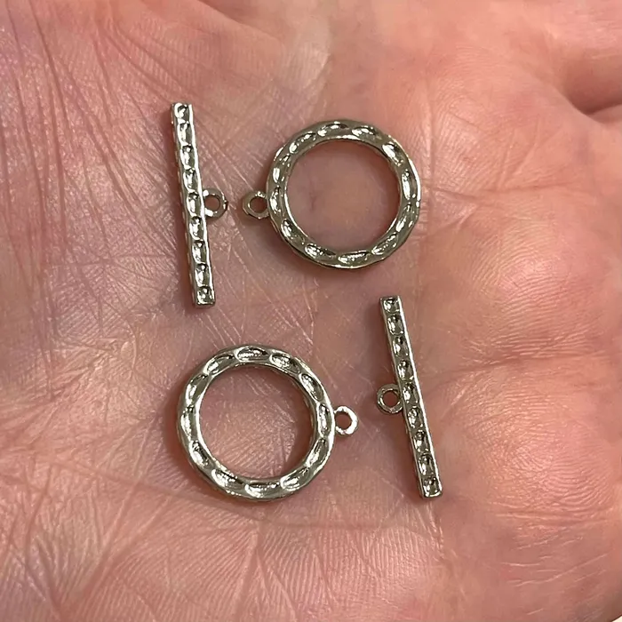 Earrings Peppy Beads 2 Sets Rhodium Plated Toggle Clasps